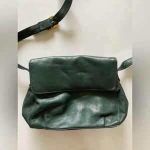 Tignanello Emerald Green Leather Shoulder Bag